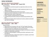 Sample Resume for Electrical Engineer Maintenance Pdf Electrical Maintenance Engineer Resume Samples
