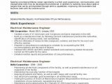 Sample Resume for Electrical Engineer Maintenance Pdf Electrical Maintenance Engineer Resume Samples