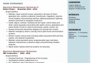 Sample Resume for Electrical Maintenance Technician Pdf Electrical Maintenance Technician Resume Samples