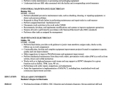 Sample Resume for Electrician In Maintenance Sample Resume Electrician Maintenance