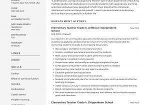 Sample Resume for Elementary Education Teacher Teacher Resume & Writing Guide 12 Samples Pdf