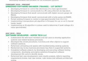 Sample Resume for Embedded software Engineer Embedded software Engineer Resume Samples