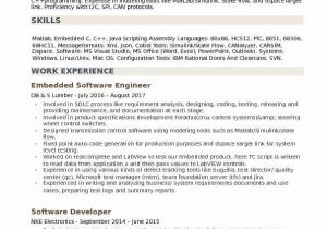 Sample Resume for Embedded software Engineer Embedded software Engineer Resume Samples