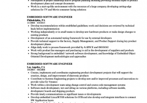 Sample Resume for Embedded software Engineer Embedded software Engineer Resume Samples