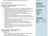 Sample Resume for Embedded software Engineer Experienced Senior Embedded software Engineer Resume Samples