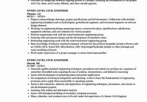 Sample Resume for Entry Level Civil Engineer Civil Engineering Intern Resume New Entry Level Civil