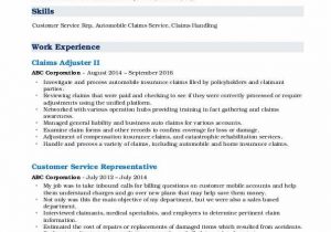 Sample Resume for Entry Level Claims Adjuster Claims Adjuster Resume Samples