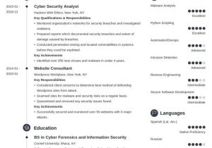 Sample Resume for Entry Level Cyber Security Cyber Security Resume Example Template Primo In 2020