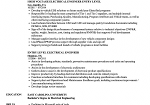 Sample Resume for Entry Level Electrical Engineer Entry Level Electrical Engineer Resume Samples