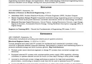 Sample Resume for Entry Level Electrical Engineer Entry Level Electrical Engineer Sample Resume