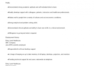 Sample Resume for Entry Level Hospital Job Entry Level Healthcare Administration Resume