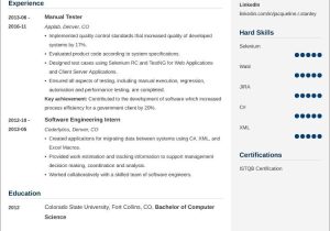 Sample Resume for Entry Level Manual Qa Tester Manual Tester Resumeâsample & 25lancarrezekiq Writing Tips