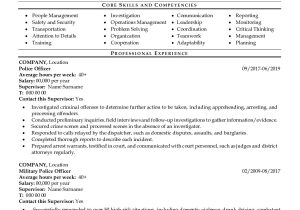 Sample Resume for Entry Level Police Officer Police Officer Resume Example Pdf – Entry Level Cv Sample Resumegets