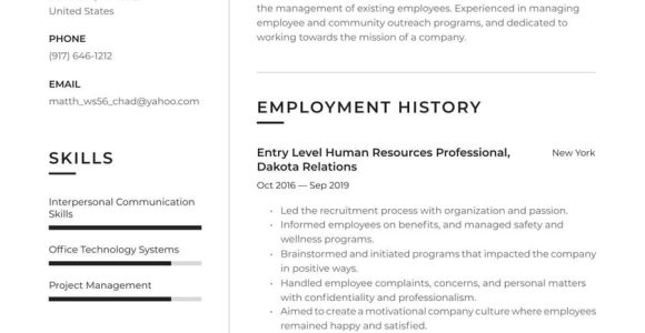 Sample Resume for Entry Level Recruiter Entry Level Hr Resume Examples & Writing Tips 2022 (free Guide)