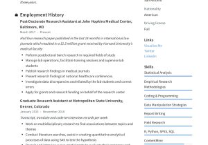 Sample Resume for Entry Level Research assistant Research assistant Resume & Writing Guide  12 Resume Examples
