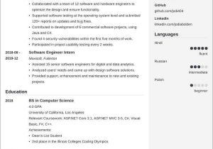 Sample Resume for Entry Level software Developer Entry Level software Engineer Resume—sample and Tips