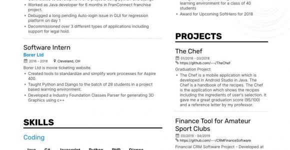 Sample Resume for Entry Level software Engineers top Entry Level software Engineer Resume Examples