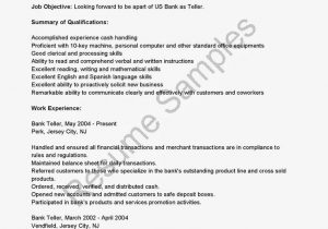 Sample Resume for Entry Level Teller Position Resume Samples Bank Teller Sample Entry Level Quotes