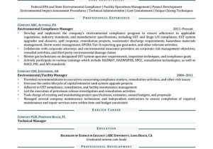 Sample Resume for Environmental Compliance Department Senior Environmental Compliance Manager Resume Sample Resume4dummies