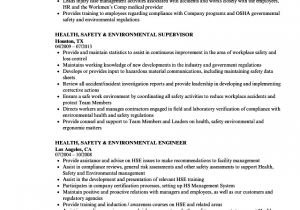 Sample Resume for Environmental Health and Safety Environmental Health and Safety Resume Mryn ism