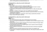Sample Resume for Environmental Health and Safety Environmental Health and Safety Resume Mryn ism