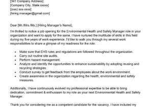 Sample Resume for Environmental Health and Safety Manager Environmental Health and Safety Manager Cover Letter Examples …