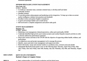Sample Resume for event Management Job event Management Resume Samples