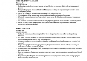 Sample Resume for event Management Job event Manager Resume Samples