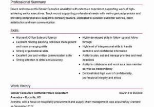Sample Resume for Executive assistant to Senior Executive Senior Administrative assistant Executive assistant Resume