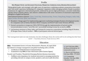 Sample Resume for Executive Mba Application Resume format Resume for Mba