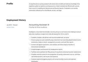 Sample Resume for Experienced Accounts assistant Accounting assistant Resume & Writing Guide  12 Examples Pdf …