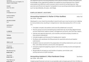 Sample Resume for Experienced Accounts assistant Accounting assistant Resume & Writing Guide  12 Examples Pdf …