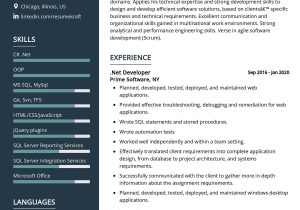 Sample Resume for Experienced asp.net Developer Dot Net Developer Cv Sample 2022 Writing Tips – Resumekraft
