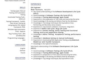 Sample Resume for Experienced Automation Engineer Qa Engineer Resume Sample 2022 Writing Tips – Resumekraft