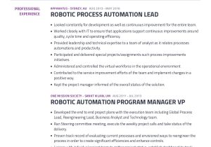 Sample Resume for Experienced Automation Engineer Robotics Automation Resume Example with Content Sample Craftmycv