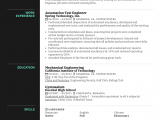 Sample Resume for Experienced Automation Test Engineer Automation Test Engineer Resume Sample