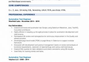 Sample Resume for Experienced Automation Test Engineer Automation Test Engineer Resume Samples