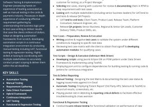 Sample Resume for Experienced Automation Test Engineer Technology Resume Examples & Resume Samples [2020]