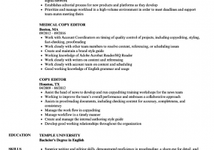 Sample Resume for Experienced Copy Editor Copy Editor Resume – Cnbam