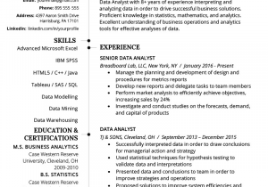 Sample Resume for Experienced Data Analyst Data Analyst Resume Example & Writing Guide