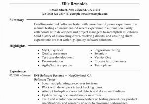 Sample Resume for Experienced Database Test Engineer software Test Engineer Resume 4 Years Experience Best