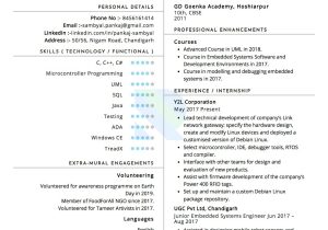 Sample Resume for Experienced Embedded software Developer Sample Resume Of Embedded Systems Engineer with Template & Writing …