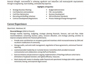 Sample Resume for Experienced Finance Executive Finance Manager