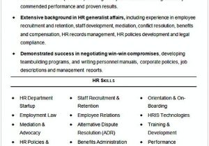Sample Resume for Experienced Hr Manager Hr Manager Resume Sample
