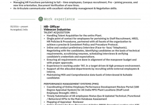 Sample Resume for Experienced Hr Manager Human Resources assistant Manager Resume Sample