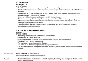 Sample Resume for Experienced Hr Recruiter Sample Hr Recruiter Resumes