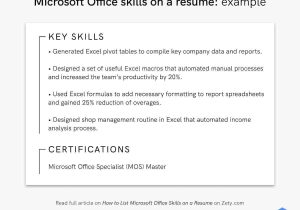 Sample Resume for Experienced In Excel How to List Microsoft Office Skills On A Resume In 2022