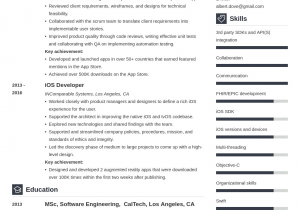 Sample Resume for Experienced Ios Developer Ios Developer Resume Sample & Writing Guide [20 Tips]