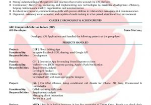 Sample Resume for Experienced Ios Developer Ios Developer Sample Resumes Download Resume format