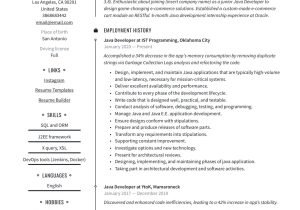 Sample Resume for Experienced Java Developer Usa Java Developer Resume & Writing Guide  20 Templates